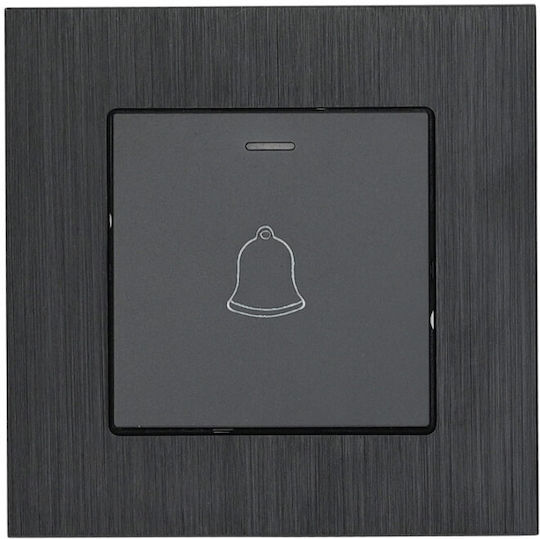 Evripos Button Bell Led 12v Metallic Black Bassiakos