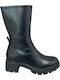 Leder Stiefeletten Damen Schwarz