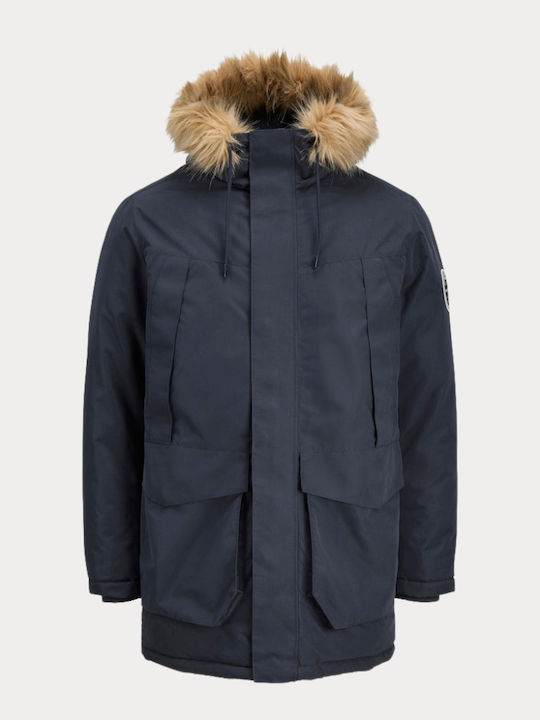 Jack & Jones Χειμωνιάτικο Μπουφάν Παρκά Dark Navy