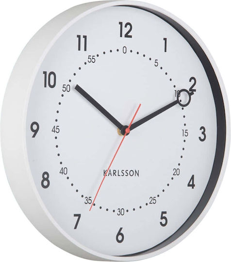 Karlsson Fresco Ρολόι Τοίχου Λευκό Ø31.5cm