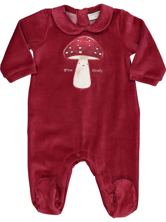 Birba Trybeyond Baby Bodysuit Long-Sleeved Velvet Red