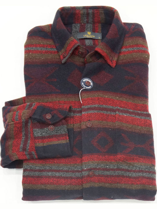 Herrenhemden Langärmeliges Overshirt Bordeaux