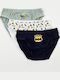 Superheroes Kids' Set with Briefs Blue-white-khaki 3pcs