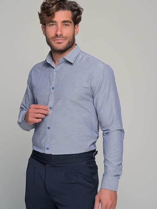 Brunello Long-sleeved Cotton Shirt Blue