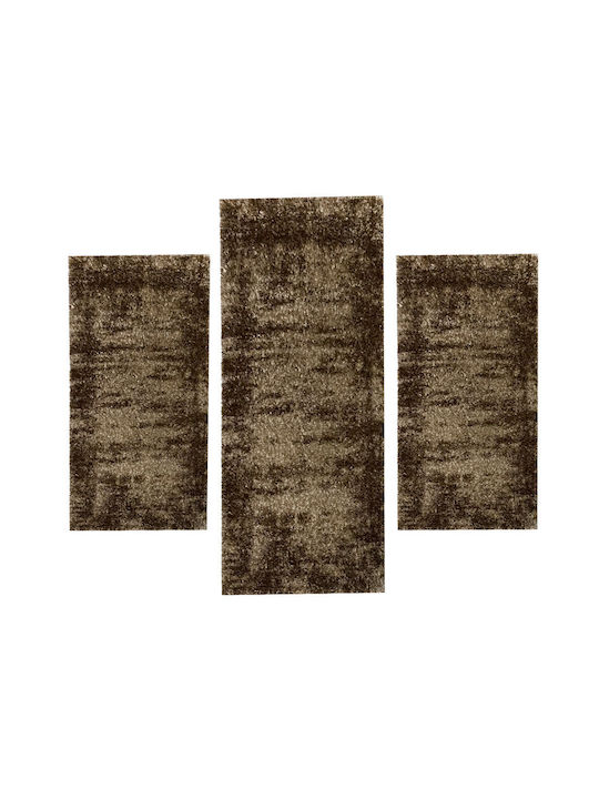 Jasmine Js Σετ Shaggy Χαλιά Κρεβατοκάμαρας Camel Brown JS-824-camel-brown-Set 3τμχ