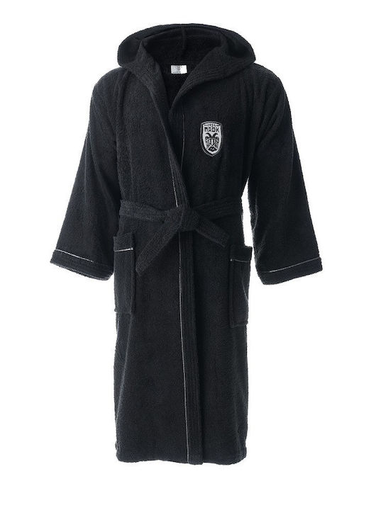Vesta Home Paok Bathrobe with Hood Black 360gr/m²