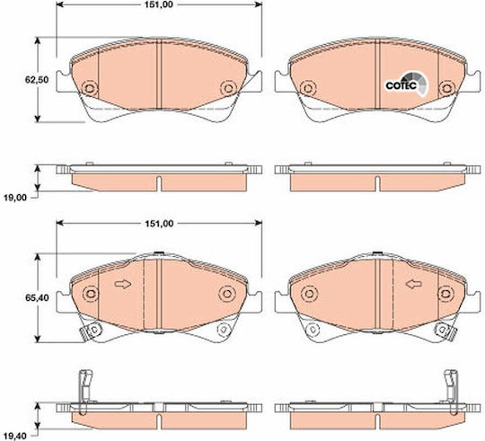 Trw Brake Pad Set Disc Brake Gdb3479
