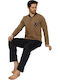 Ars Men's Winter Pajamas Set Brown