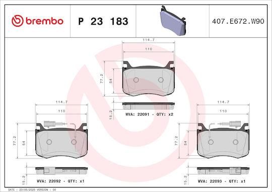 Brembo Brake Pad Set Disc Brake P 23 183