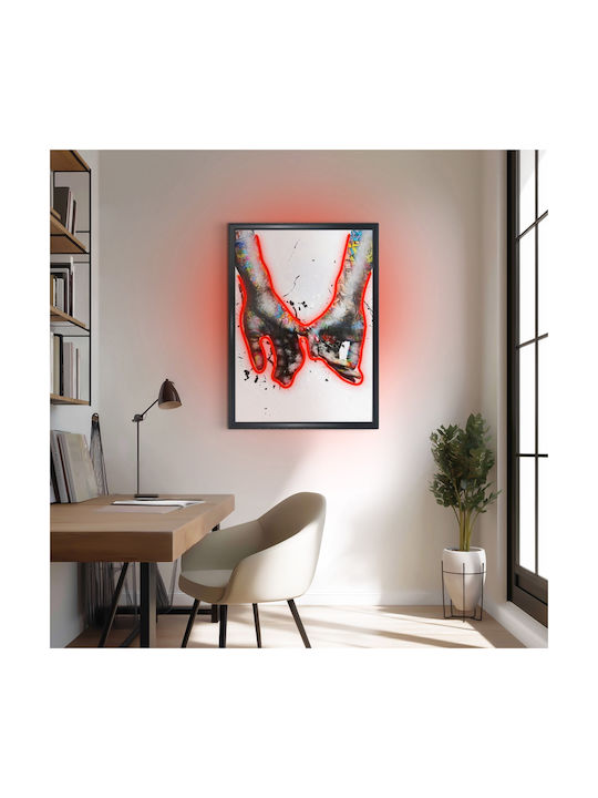 Pinkies Neon Led Lighting Painting 50x70 Cm