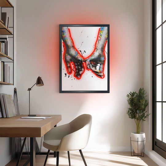 Πίνακας Pinkies Neon Led Φωτισμό 50x70 Εκ