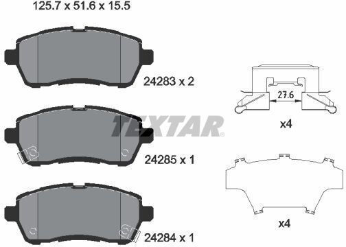 Textar 2428303 Set Plăcuțe De Frână Disc De Frână