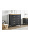 Berwyn 2641 Metallic Chest of Drawers of Solid Wood Light Wood Color, Gold, Black 79x40x83cm