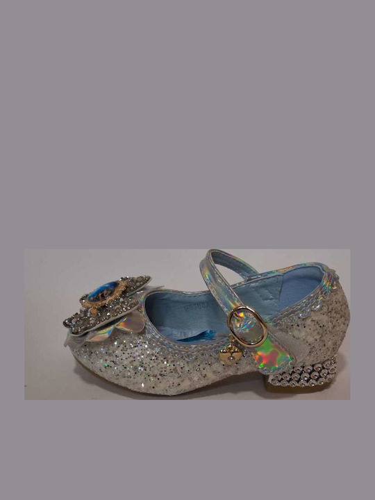 Kids Ballerinas with Adjustable Metal Clasp Silver