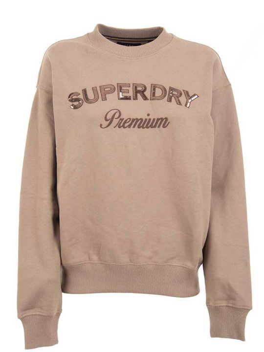 Superdry Ovin Women's Sweatshirt Carbon Brown