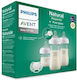 Philips Glass Baby Bottle Set Natural Response Anti-colic with Silicone Teat for 1+ Months White 3pcs