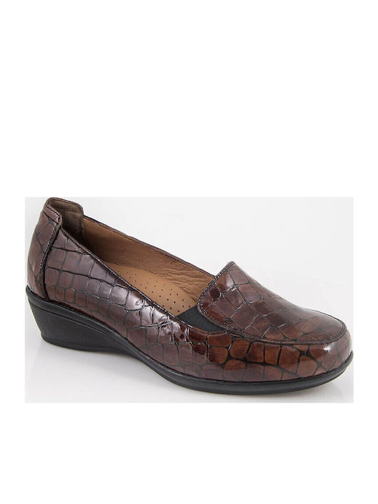 Leather Women's Moccasins in Tabac Brown Color