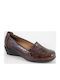 Leather Women's Moccasins in Tabac Brown Color