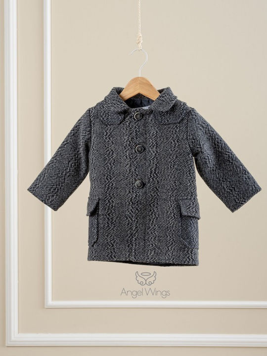 Taufkleidung für Jungen Montgomery Wollmantel Blau-Grau