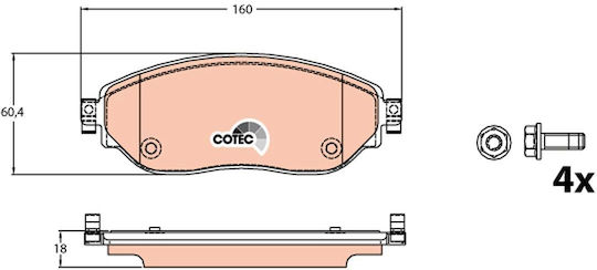 Trw Brake Pad Set Disc Brake Gdb2096