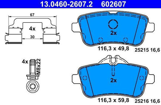 Ate Set Plăcuțe de Frână Disc Frână 13.0460-2607.2