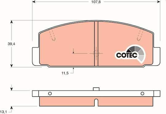 Trw Brake Pad Set Disc Brake Gdb3088