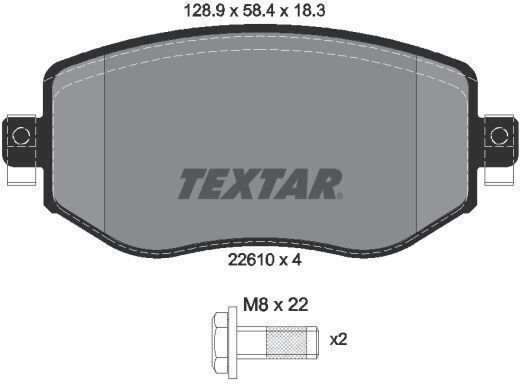 Textar 2261001 Bremsbelag Set Scheibenbremse