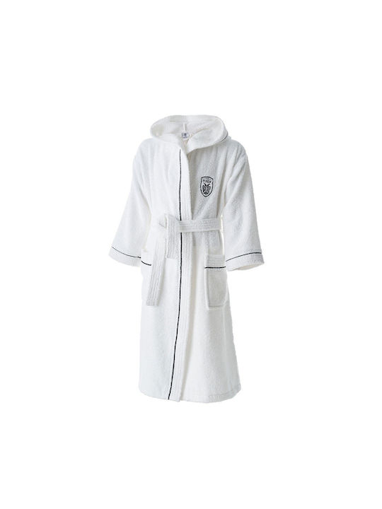 Vesta Home Παιδικό Μπουρνούζι Paok White με Κουκούλα