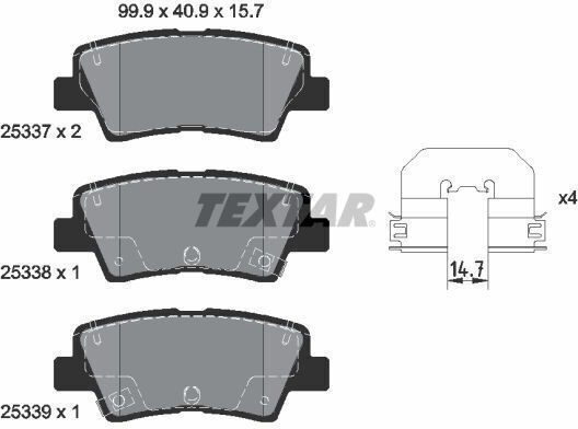 Textar 2533703 Brake Pad Set Disc Brake