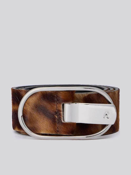 Hairy Leather Women's Belt Brown