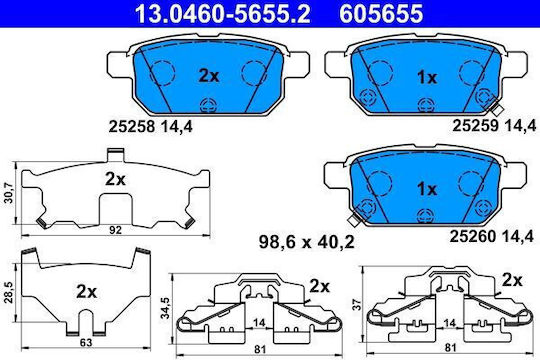 Ate Set Plăcuțe de Frână Disc Frână 13.0460-5655.2