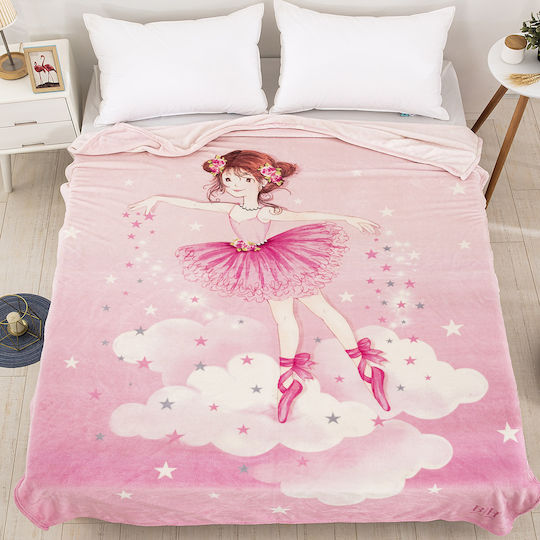 Beauty Home Κουβέρτα Fleece Ροζ 220x160εκ.