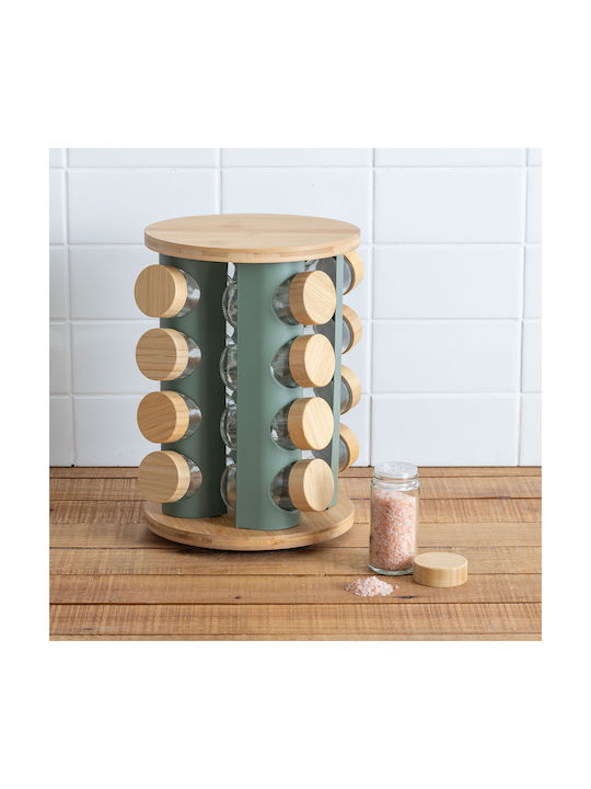 5Five Glass Tabletop Rotating Spice Rack Green ...