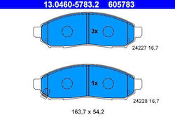 Set Plăcuțe de Frână Ate Disc Frână 13.0460-5783.2 Set Plăcuțe de Frână Ate Disc Frână 13.0460-5783.2