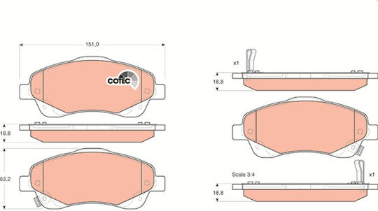 Trw Brake Pad Set Disc Brake Gdb3336