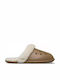 Classic Women's Winter Slippers with Brown Fur
