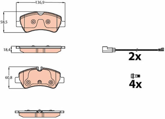 Trw Brake Pad Set Disc Brake Gdb2161