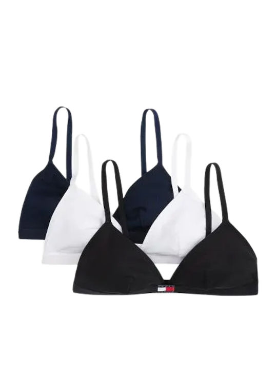 Tommy Hilfiger 3-Pack Triangle Bralettes Women Uw0uw05747-0ie 0ie/Black Navy Rib White