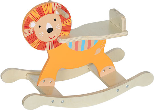 Aiyaplay Fabric Rocking Toy Horse with Max Load Capacity 25kg Orange
