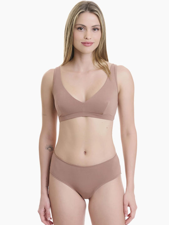 Walk Bamboo Γυναικείο Slip με Δαντέλα Μπεζ