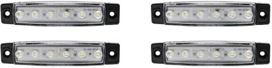 Truck Volume Lights 6LED 12-24V 4 Pieces Screw Set Jn-2853-92 White
