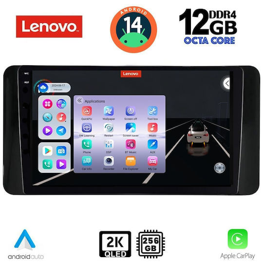 Lenovo Sistem Audio Auto pentru Toyota Croazieră pe uscat 2023 (Bluetooth/USB/WiFi/GPS/Apple-Carplay/Android-Auto) cu Ecran Tactil 10"