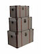Homeplus Set de cufere decorative Din lemn Bej 3buc