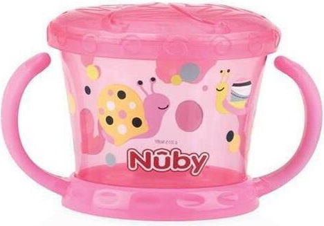 Nuby Plastic Baby Container Designer Series Snack Keeper for 12+ months Pink