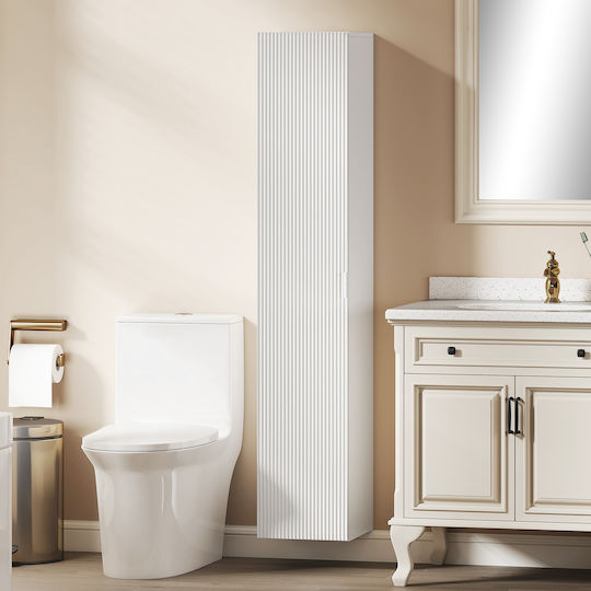 HomCom Floor Bathroom Column Cabinet L30xD31.5xH160cm White