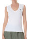 'ade' Damen Bluse Ärmellos Bianco Giallo