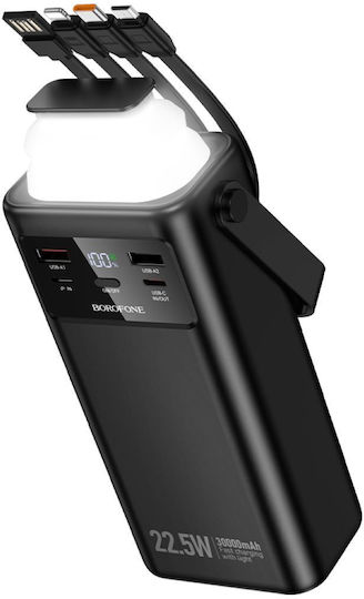 Borofone BJ65 Power Bank 30000mAh 22.5W με 2 Θύρες USB-A και Θύρα USB-C Power Delivery / Quick Charge 3.0 Μαύρο