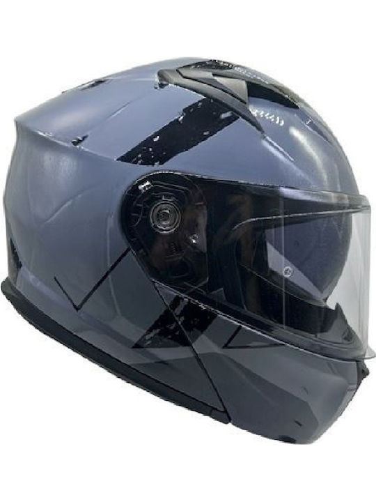 Faseed 967 Black/Grey Κράνος Μηχανής Flip-Up EC...