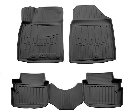 Hyundai Ioniq 5d Electric 2016>2019 Car Mats Rubber Raised Sides Fasteners 5 Pieces
