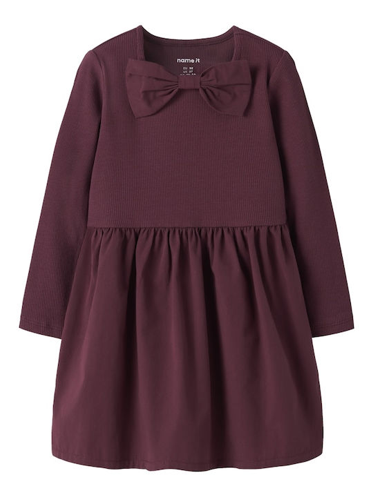 Kinderkleid Langärmelig Bordeaux